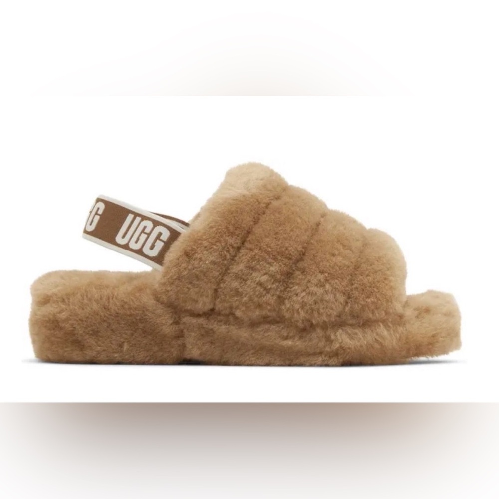 UGG Fluffy Brown Slides